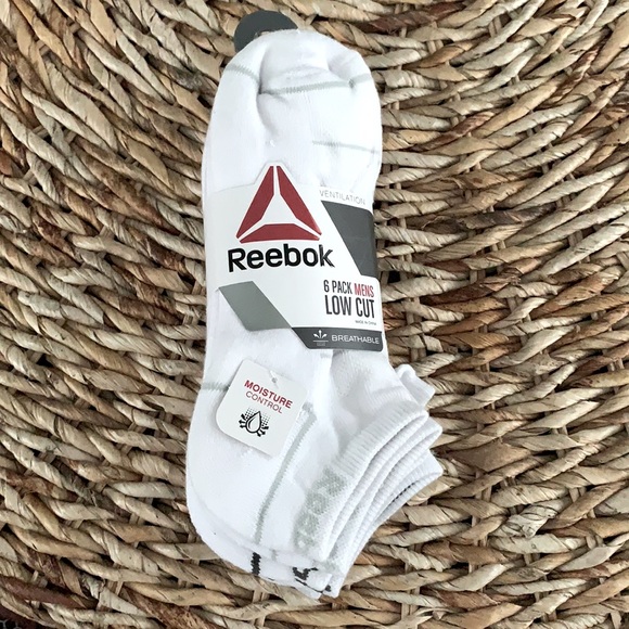 Reebok Other - Reebok Low Cut 6pk Socks Moisture Control NWT